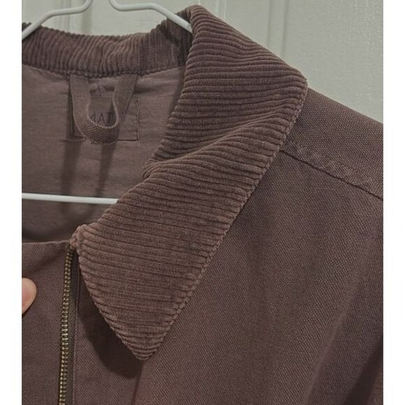NWT MATE THE LABEL WOMEN'S COTTON CANVAS CHORE JACKET BROWN $220 - Picture 3 of 9